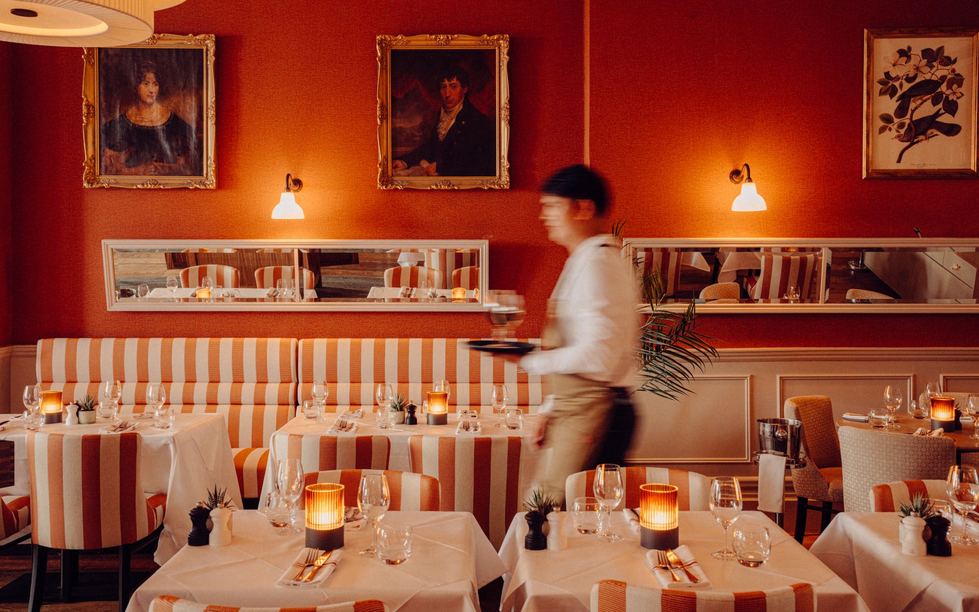 Dining Room, blurred waiter