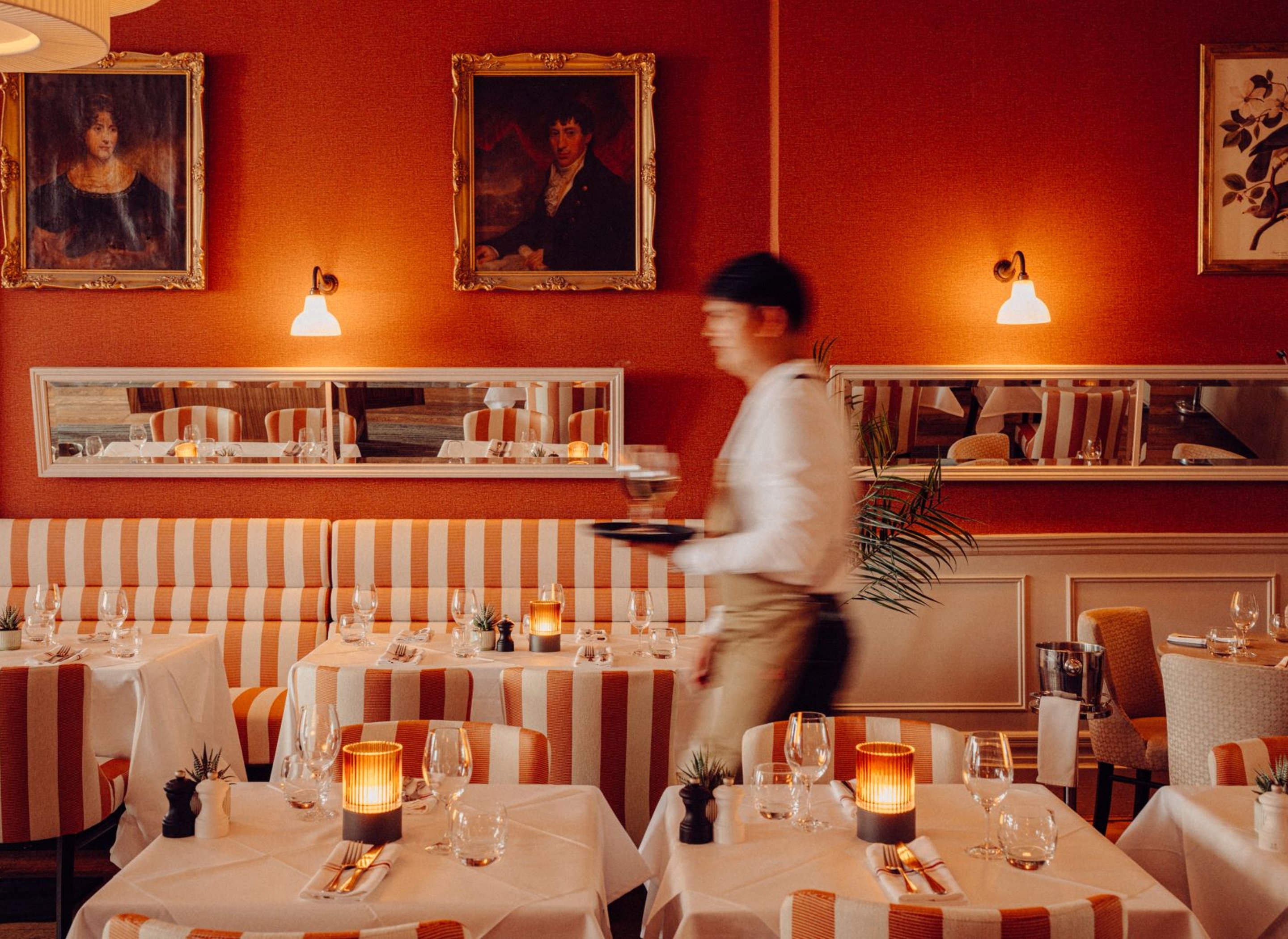 Dining Room, blurred waiter