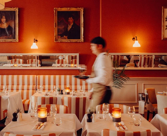 Dining Room, blurred waiter