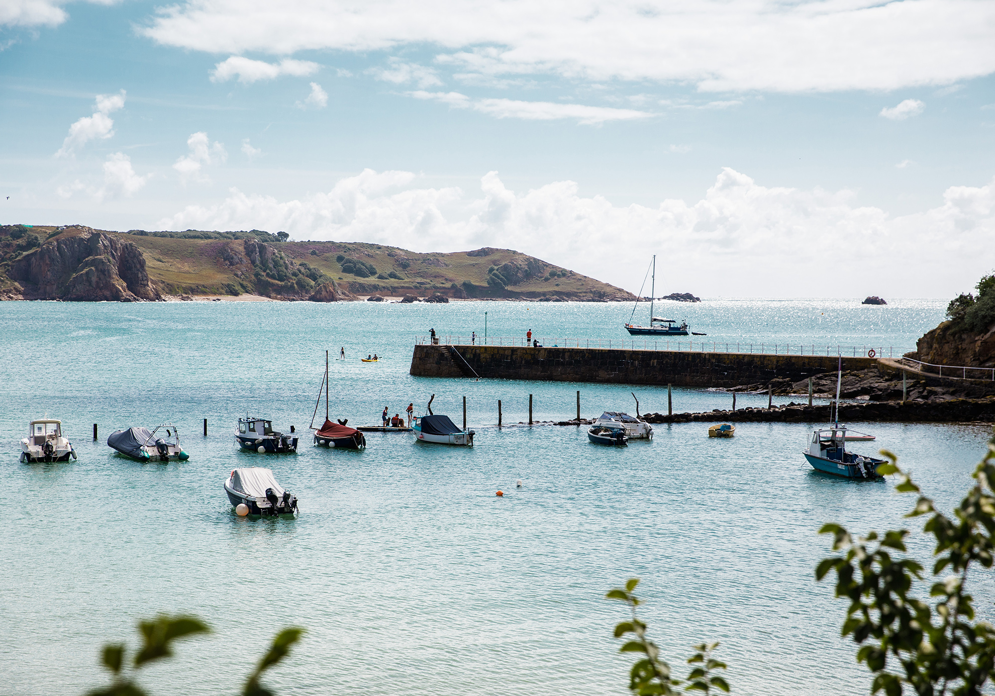 A view of the harbour from the perquage at St Brelade's Bay