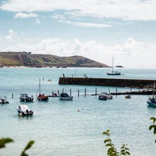 A view of the harbour from the perquage at St Brelade's Bay