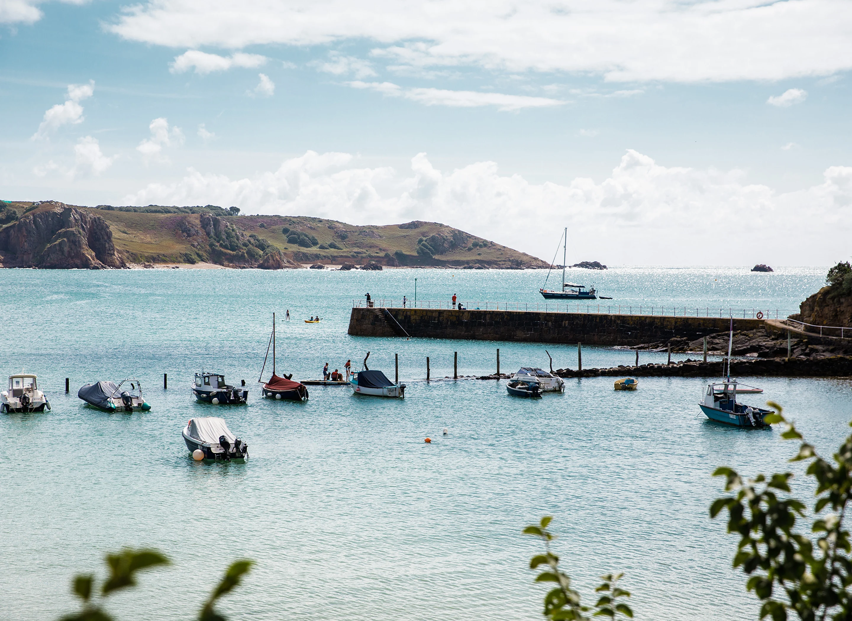 A view of the harbour from the perquage at St Brelade's Bay