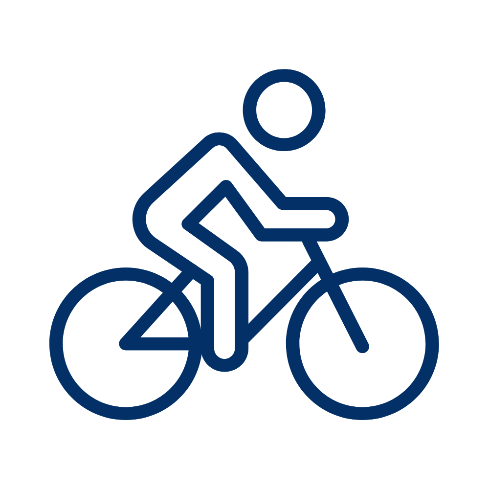 An icon of a person on a bicycle