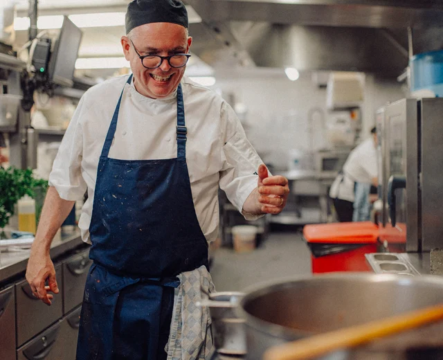 The Executive Head Chef surveys the kitchen