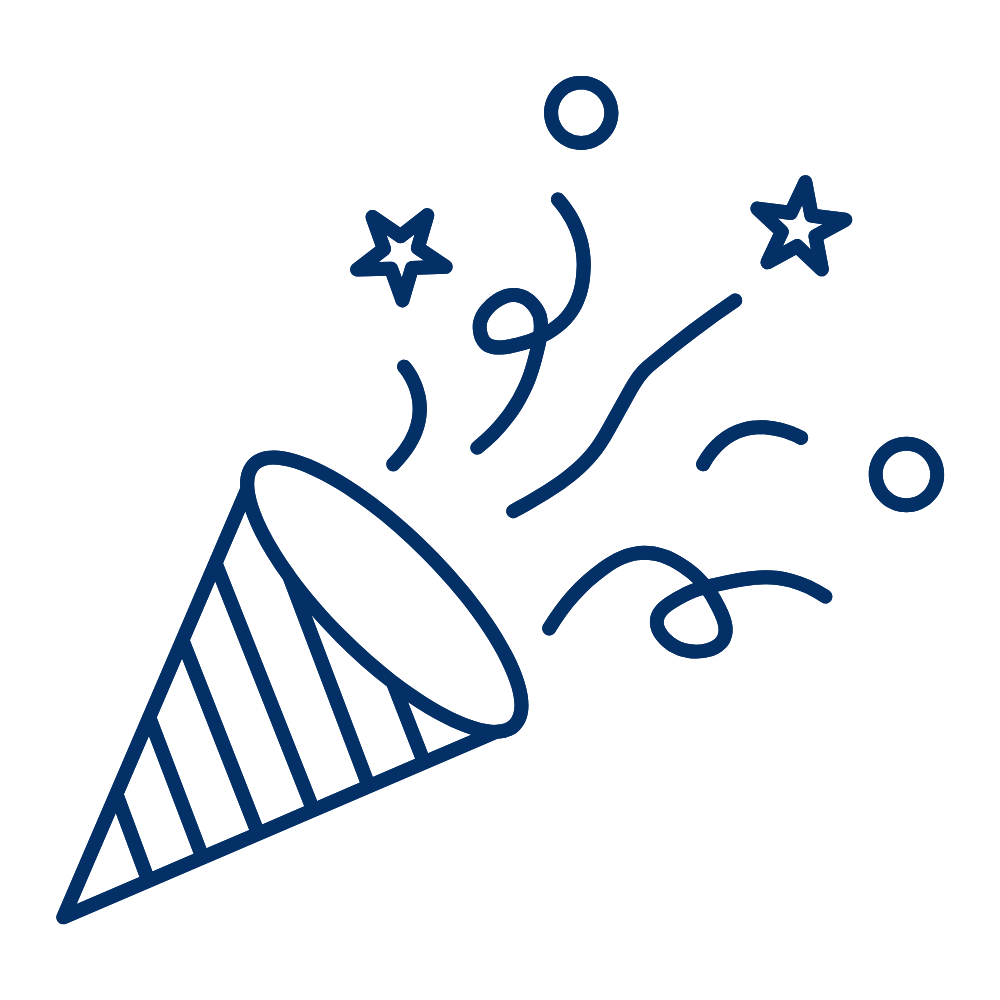 An icon of a party popper