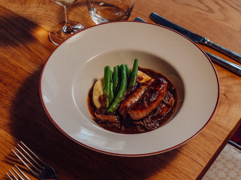 Sausage and mash at The Old Vic