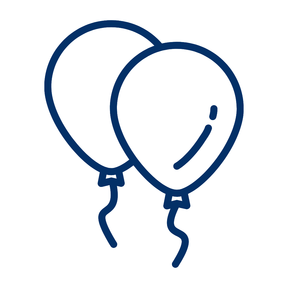 An icon of two balloons