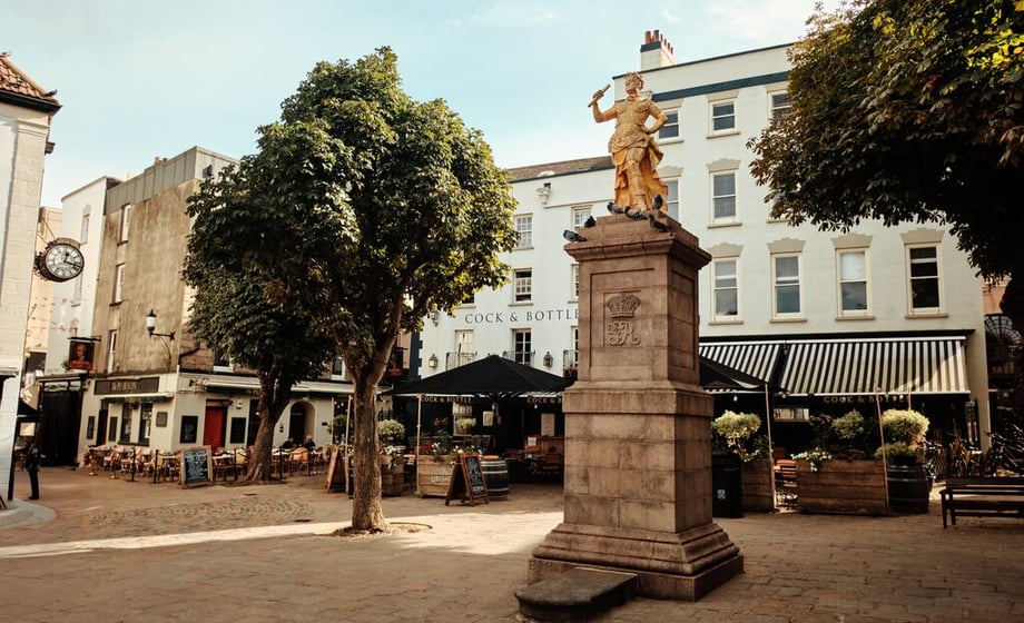 The statue in St Helier's Royal Square